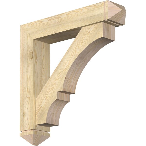 Ekena Millwork Balboa Arts and Crafts Rough Sawn Bracket w/ Offset Brace, Douglas Fir, 8"W x 40"D x 40"H BKT0806X40X40BOA03RDF - main